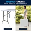 image:imageFlash Furniture Kathryn 5 Rectangular Plastic Folding Event Table with Carrying Handle BiFold Portable Banquet Table for IndoorOutdoor Events White 2725D x 60W x 34H