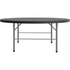 image:imageFlash Furniture Kathryn 589Foot Round BiFold Granite Black Plastic Banquet and Event Folding Table with Carrying HandleGranite Black