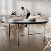image:imageFlash Furniture Kathryn 589Foot Round BiFold Granite Black Plastic Banquet and Event Folding Table with Carrying HandleGranite Black
