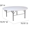 image:imageFlash Furniture Kathryn 589Foot Round BiFold Granite Black Plastic Banquet and Event Folding Table with Carrying HandleGranite White