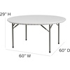 image:imageFlash Furniture Kathryn 5Foot Round Granite White Plastic Folding Table Commercial Grade Round Table for 8 Guests