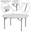 image:imageFlash Furniture Kathryn 5Foot Round Granite White Plastic Folding Table Commercial Grade Round Table for 8 Guests