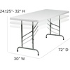image:imageFlash Furniture Kathryn 6 Rectangular Adjustable Plastic Folding Event Table Folding Portable Banquet Table for IndoorOutdoor Events White