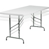 image:imageFlash Furniture Kathryn 6 Rectangular Adjustable Plastic Folding Event Table Folding Portable Banquet Table for IndoorOutdoor Events White
