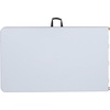 image:imageFlash Furniture Kathryn 8 Rectangular Adjustable Plastic Folding Event Table with Carrying Handle BiFold Table for IndoorOutdoor Events White
