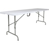 image:imageFlash Furniture Kathryn 8 Rectangular Adjustable Plastic Folding Event Table with Carrying Handle BiFold Table for IndoorOutdoor Events White