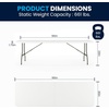 image:imageFlash Furniture Kathryn 8 Rectangular Plastic Folding Event Table with Carrying Handle BiFold Portable Banquet Table for IndoorOutdoor Events Granite White 30W x 96L