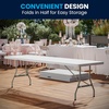 image:imageFlash Furniture Kathryn 8 Rectangular Plastic Folding Event Table with Carrying Handle BiFold Portable Banquet Table for IndoorOutdoor Events Granite White 30W x 96L
