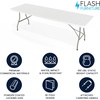 image:imageFlash Furniture Kathryn 8 Rectangular Plastic Folding Event Table with Carrying Handle BiFold Portable Banquet Table for IndoorOutdoor Events Granite White 30W x 96L