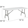 image:imageFlash Furniture Kathryn Commercial Grade 6Foot BiFold Granite Black Plastic Folding TableGranite White