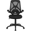 image:imageFlash Furniture Kimble High Back Black Mesh Executive Swivel Ergonomic Office Chair with Adjustable Lumbar 2Paddle Control and FlipUp Arms