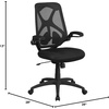 image:imageFlash Furniture Kimble High Back Black Mesh Executive Swivel Ergonomic Office Chair with Adjustable Lumbar 2Paddle Control and FlipUp Arms