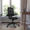 image:imageFlash Furniture Kimble High Back Black Mesh Executive Swivel Ergonomic Office Chair with Adjustable Lumbar 2Paddle Control and FlipUp Arms