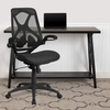 image:imageFlash Furniture Kimble High Back Transparent Black Mesh Executive Ergonomic Office Chair with Adjustable Lumbar 2Paddle Control amp FlipUp Arms
