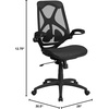 image:imageFlash Furniture Kimble High Back Transparent Black Mesh Executive Ergonomic Office Chair with Adjustable Lumbar 2Paddle Control amp FlipUp Arms