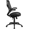 image:imageFlash Furniture Kimble High Back Transparent Black Mesh Executive Ergonomic Office Chair with Adjustable Lumbar 2Paddle Control amp FlipUp Arms