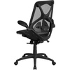 image:imageFlash Furniture Kimble High Back Transparent Black Mesh Executive Ergonomic Office Chair with Adjustable Lumbar 2Paddle Control amp FlipUp Arms