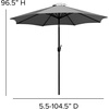 image:imageFlash Furniture Kona Tan 9 FT Round Umbrella with 15 Diameter Aluminum Pole with Crank and Tilt FunctionGray