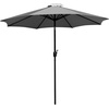 image:imageFlash Furniture Kona Tan 9 FT Round Umbrella with 15 Diameter Aluminum Pole with Crank and Tilt FunctionGray