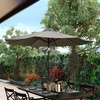 image:imageFlash Furniture Kona Tan 9 FT Round Umbrella with 15 Diameter Aluminum Pole with Crank and Tilt FunctionGray