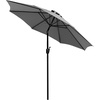 image:imageFlash Furniture Kona Tan 9 FT Round Umbrella with 15 Diameter Aluminum Pole with Crank and Tilt FunctionGray
