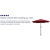 image:imageFlash Furniture Kona Tan 9 FT Round Umbrella with 15 Diameter Aluminum Pole with Crank and Tilt FunctionRed