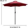image:imageFlash Furniture Kona Tan 9 FT Round Umbrella with 15 Diameter Aluminum Pole with Crank and Tilt FunctionRed