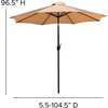 image:imageFlash Furniture Kona Tan 9 FT Round Umbrella with 15 Diameter Aluminum Pole with Crank and Tilt FunctionTan