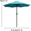 image:imageFlash Furniture Kona Tan 9 FT Round Umbrella with 15 Diameter Aluminum Pole with Crank and Tilt FunctionTeal