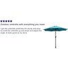 image:imageFlash Furniture Kona Tan 9 FT Round Umbrella with 15 Diameter Aluminum Pole with Crank and Tilt FunctionTeal