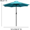 image:imageFlash Furniture Kona Tan 9 FT Round Umbrella with 15 Diameter Aluminum Pole with Crank and Tilt FunctionTeal
