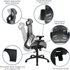 image:imageFlash Furniture LO Ergonomic Mesh Office Chair with 2to1 SynchroTilt Adjustable Headrest Lumbar Support and Adjustable Pivot Arms in Gray