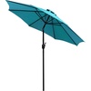 image:imageFlash Furniture Lark 3 Piece Outdoor Patio Table Set  Natural Faux Teak Dining Table  30 x 48 Synthetic Teak Patio Table with Teal Umbrella and BaseTeal