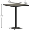 image:imageFlash Furniture Lark Commercial Grade Bar Height Patio Table IndoorOutdoor Bistro Table with Poly Resin Slats 30 Square Faux TeakGray Wash