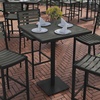 image:imageFlash Furniture Lark Commercial Grade Bar Height Patio Table IndoorOutdoor Bistro Table with Poly Resin Slats 30 Square Faux TeakGray Wash