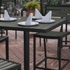 image:imageFlash Furniture Lark Commercial Grade Bar Height Patio Table IndoorOutdoor Bistro Table with Poly Resin Slats 30 Square Faux TeakGray Wash