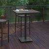 image:imageFlash Furniture Lark Commercial Grade Bar Height Patio Table IndoorOutdoor Bistro Table with Poly Resin Slats 30 Square Faux TeakGray Wash