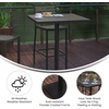 image:imageFlash Furniture Lark Commercial Grade Bar Height Patio Table IndoorOutdoor Bistro Table with Poly Resin Slats 30 Square Faux TeakGray Wash