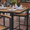 image:imageFlash Furniture Lark Commercial Grade Bar Height Patio Table IndoorOutdoor Bistro Table with Poly Resin Slats 30 Square Faux TeakTeak