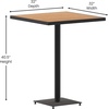 image:imageFlash Furniture Lark Commercial Grade Bar Height Patio Table IndoorOutdoor Bistro Table with Poly Resin Slats 30 Square Faux TeakTeak