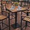 image:imageFlash Furniture Lark Commercial Grade Bar Height Patio Table IndoorOutdoor Bistro Table with Poly Resin Slats 30 Square Faux TeakTeak