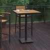 image:imageFlash Furniture Lark Commercial Grade Bar Height Patio Table IndoorOutdoor Bistro Table with Poly Resin Slats 30 Square Faux TeakTeak