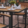 image:imageFlash Furniture Lark Commercial Grade Bar Height Patio Table IndoorOutdoor Bistro Table with Poly Resin Slats 30 Square Faux TeakTeak
