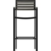 image:imageFlash Furniture Lark Commercial Grade Bar Height Stool with Arms AllWeather Outdoor Bar Stool with Faux Wood Poly Resin Slats and Aluminum Frame TeakGray Wash