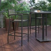 image:imageFlash Furniture Lark Commercial Grade Bar Height Stool with Arms AllWeather Outdoor Bar Stool with Faux Wood Poly Resin Slats and Aluminum Frame TeakGray Wash