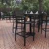 image:imageFlash Furniture Lark Commercial Grade Bar Height Stool with Arms AllWeather Outdoor Bar Stool with Faux Wood Poly Resin Slats and Aluminum Frame TeakGray Wash