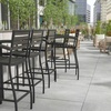 image:imageFlash Furniture Lark Commercial Grade Bar Height Stool with Arms AllWeather Outdoor Bar Stool with Faux Wood Poly Resin Slats and Aluminum Frame TeakGray Wash