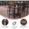 image:imageFlash Furniture Lark Commercial Grade Bar Height Stool with Arms AllWeather Outdoor Bar Stool with Faux Wood Poly Resin Slats and Aluminum Frame TeakTeak