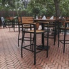 image:imageFlash Furniture Lark Commercial Grade Bar Height Stool with Arms AllWeather Outdoor Bar Stool with Faux Wood Poly Resin Slats and Aluminum Frame TeakTeak