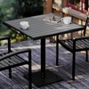 image:imageFlash Furniture Lark Outdoor Patio Bistro Dining Table with Faux Teak Poly Slats 30 SquareGray Wash Teak